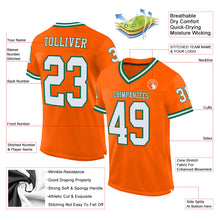 Laden Sie das Bild in den Galerie-Viewer, Custom Orange White-Kelly Green Mesh Authentic Throwback Football Jersey
