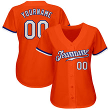 Laden Sie das Bild in den Galerie-Viewer, Custom Orange White-Royal Authentic Baseball Jersey
