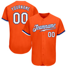 Laden Sie das Bild in den Galerie-Viewer, Custom Orange White-Royal Authentic Baseball Jersey
