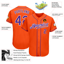 Load image into Gallery viewer, Custom Orange Purple-White Authentic Baseball Jersey
