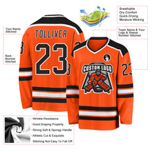 Load image into Gallery viewer, Custom Orange Black-White Hockey Jersey
