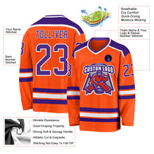 Laden Sie das Bild in den Galerie-Viewer, Custom Orange Purple-White Hockey Jersey
