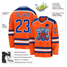 Laden Sie das Bild in den Galerie-Viewer, Custom Orange Royal-White Hockey Jersey
