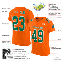 Load image into Gallery viewer, Custom Orange Kelly Green-White Mesh Authentic Football Jersey

