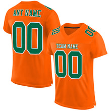 Load image into Gallery viewer, Custom Orange Kelly Green-White Mesh Authentic Football Jersey
