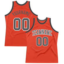 Laden Sie das Bild in den Galerie-Viewer, Custom Orange Steel Gray-Black Authentic Throwback Basketball Jersey
