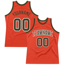Laden Sie das Bild in den Galerie-Viewer, Custom Orange Olive-White Authentic Throwback Basketball Jersey

