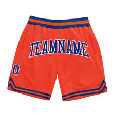 Load image into Gallery viewer, Custom Orange Royal-White Authentic Throwback Basketball Shorts
