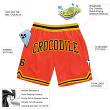 Load image into Gallery viewer, Custom Orange Black-Gold Authentic Throwback Basketball Shorts
