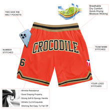 Load image into Gallery viewer, Custom Orange Black Cream-Old Gold Authentic Throwback Basketball Shorts
