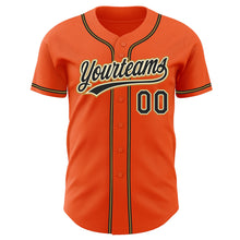 Charger l&#39;image dans la galerie, Custom Orange Black Cream-Old Gold Authentic Baseball Jersey
