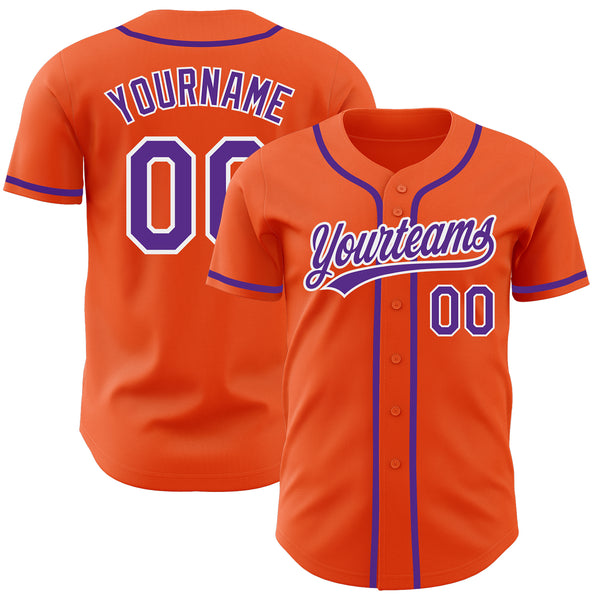 Cheap Custom Orange Purple-White Authentic Baseball Jersey Free Shipping –  CustomJerseysPro