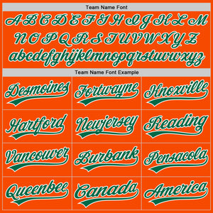 Custom Orange Kelly Green-White Authentic Baseball Jersey