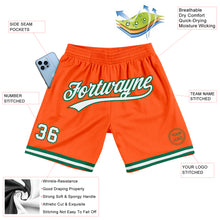 Laden Sie das Bild in den Galerie-Viewer, Custom Orange White-Kelly Green Authentic Throwback Basketball Shorts
