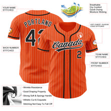 Laden Sie das Bild in den Galerie-Viewer, Custom Orange White Pinstripe Black Authentic Baseball Jersey
