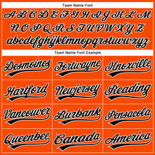 Laden Sie das Bild in den Galerie-Viewer, Custom Orange White Pinstripe Black Authentic Baseball Jersey
