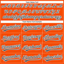 Laden Sie das Bild in den Galerie-Viewer, Custom Orange White Pinstripe Steel Gray Authentic Baseball Jersey
