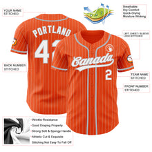 Laden Sie das Bild in den Galerie-Viewer, Custom Orange White Pinstripe Gray Authentic Baseball Jersey

