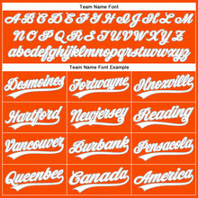 Load image into Gallery viewer, Custom Orange White Pinstripe Gray Authentic Baseball Jersey

