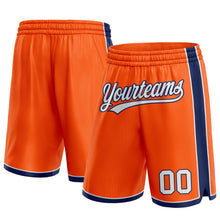 Load image into Gallery viewer, Custom Orange White-Navy Authentic Basketball Shorts
