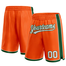 Load image into Gallery viewer, Custom Orange White-Green Authentic Basketball Shorts
