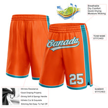 Load image into Gallery viewer, Custom Orange White-Teal Authentic Basketball Shorts
