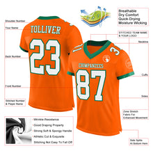 Load image into Gallery viewer, Custom Orange White-Kelly Green Mesh Authentic Football Jersey
