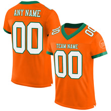 Load image into Gallery viewer, Custom Orange White-Kelly Green Mesh Authentic Football Jersey
