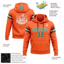 Load image into Gallery viewer, Custom Stitched Orange Kelly Green-White Football Pullover Sweatshirt Hoodie
