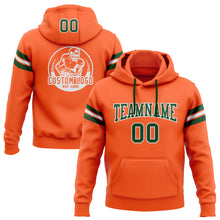 Load image into Gallery viewer, Custom Stitched Orange Green-White Football Pullover Sweatshirt Hoodie
