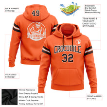 Load image into Gallery viewer, Custom Stitched Orange Brown-White Football Pullover Sweatshirt Hoodie
