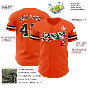 Custom Orange Black-White Authentic Baseball Jersey