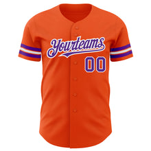 Laden Sie das Bild in den Galerie-Viewer, Custom Orange Purple-White Authentic Baseball Jersey
