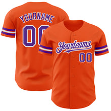 Laden Sie das Bild in den Galerie-Viewer, Custom Orange Purple-White Authentic Baseball Jersey
