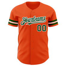 Load image into Gallery viewer, Custom Orange Green-White Authentic Baseball Jersey
