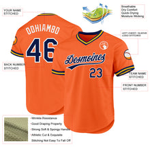 Load image into Gallery viewer, Custom Orange Navy-White Authentic Throwback Baseball Jersey
