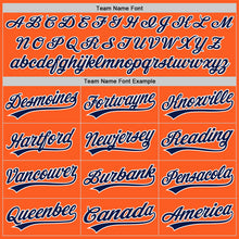 Laden Sie das Bild in den Galerie-Viewer, Custom Orange Navy-White Authentic Throwback Baseball Jersey

