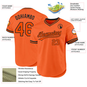 Custom Orange Black Authentic Throwback Baseball Jersey