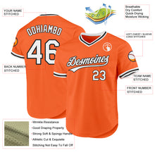 Laden Sie das Bild in den Galerie-Viewer, Custom Orange White-Black Authentic Throwback Baseball Jersey
