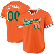 Laden Sie das Bild in den Galerie-Viewer, Custom Orange Kelly Green-White Authentic Throwback Baseball Jersey
