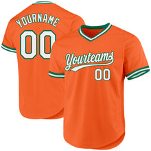 Laden Sie das Bild in den Galerie-Viewer, Custom Orange White-Kelly Green Authentic Throwback Baseball Jersey
