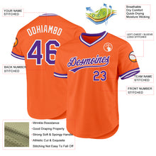Load image into Gallery viewer, Custom Orange Purple-White Authentic Throwback Baseball Jersey
