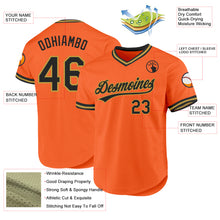 Load image into Gallery viewer, Custom Orange Black-Old Gold Authentic Throwback Baseball Jersey
