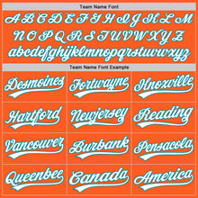 Laden Sie das Bild in den Galerie-Viewer, Custom Orange White-Teal Authentic Throwback Baseball Jersey
