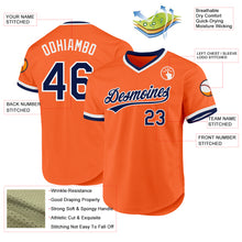 Load image into Gallery viewer, Custom Orange Navy-White Authentic Throwback Baseball Jersey
