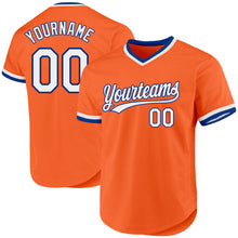 Load image into Gallery viewer, Custom Orange White-Royal Authentic Throwback Baseball Jersey

