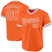Load image into Gallery viewer, Custom Orange Gray-White Authentic Throwback Baseball Jersey
