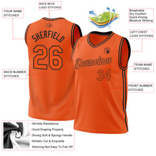 Load image into Gallery viewer, Custom Orange Black Authentic Throwback Basketball Jersey
