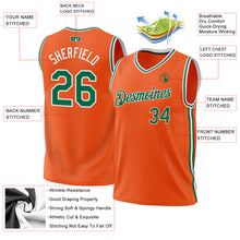 Laden Sie das Bild in den Galerie-Viewer, Custom Orange Kelly Green-White Authentic Throwback Basketball Jersey
