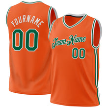 Laden Sie das Bild in den Galerie-Viewer, Custom Orange Kelly Green-White Authentic Throwback Basketball Jersey
